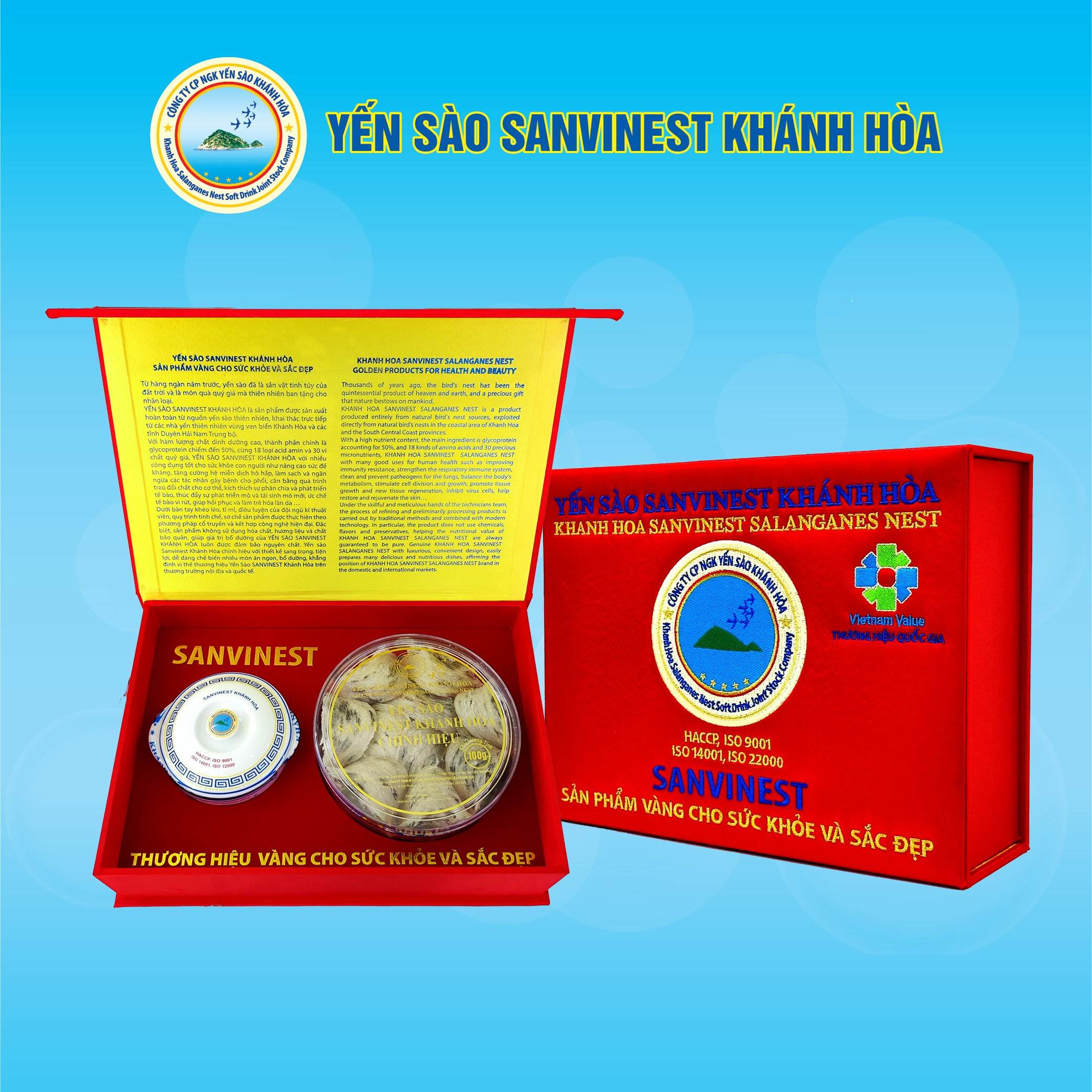 Hộp quà tặng Yến sào Sanvinest Khánh Hòa chính hiệu tinh chế 100g - Q510